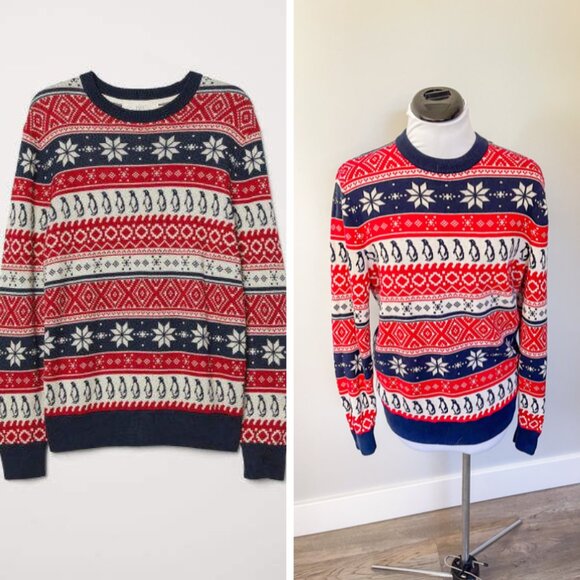 Men's H&M LOGG Penguin Holiday Sweater - Picture 1 of 12
